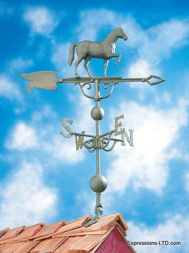 46-Inch Horse Weathervane - Verdigris Whitehall