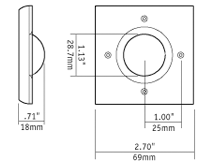 Spore Doorbells - Square LED Illuminated Doorbell spOre